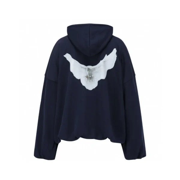 Peace Dove Printed Gap Hoodie Blue1